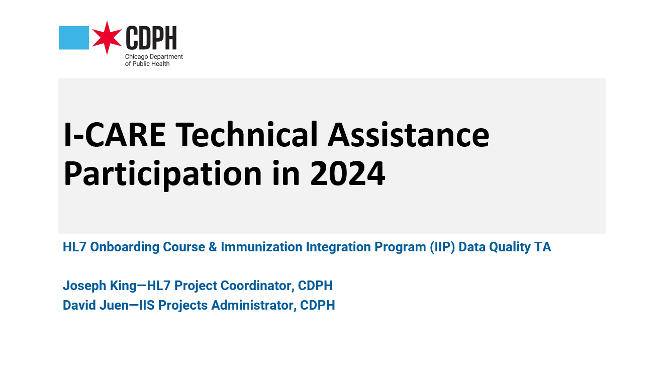 Illinois and Chicago IIS’ AIRA TA Participation