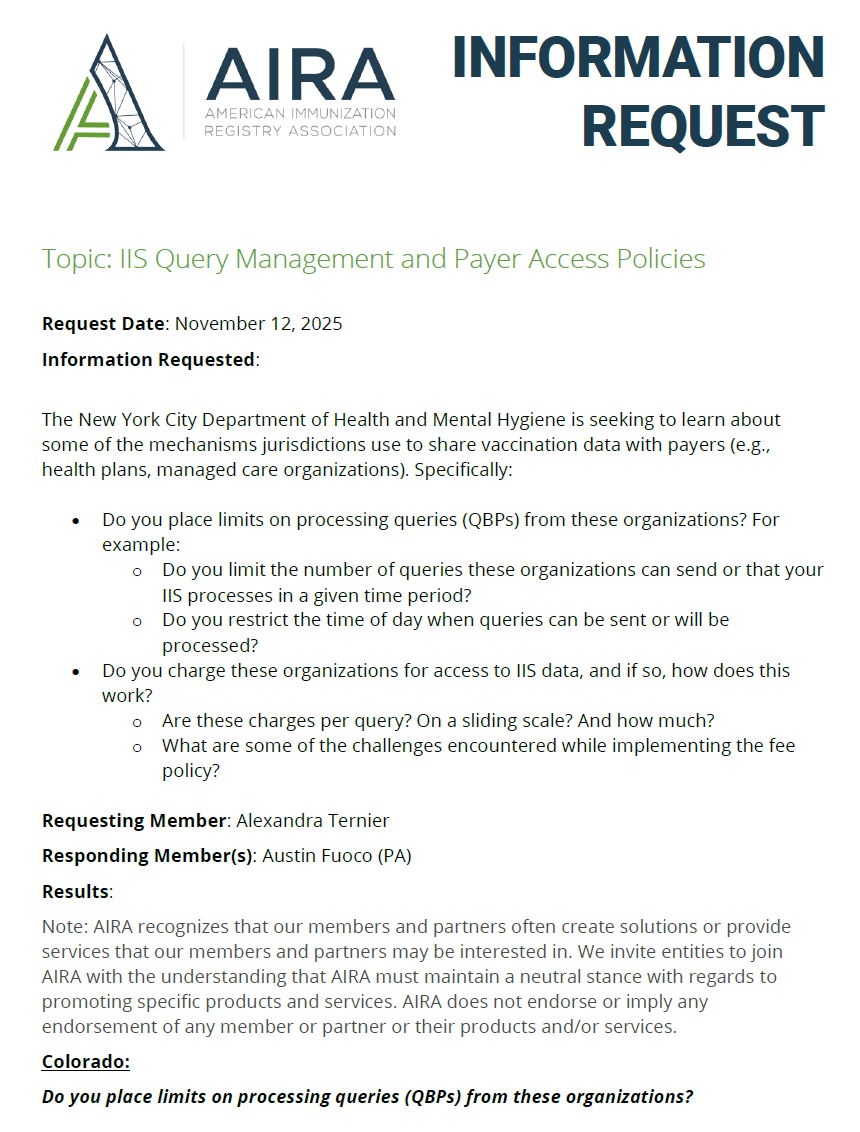 IIS Query Management and Payer Access Policies