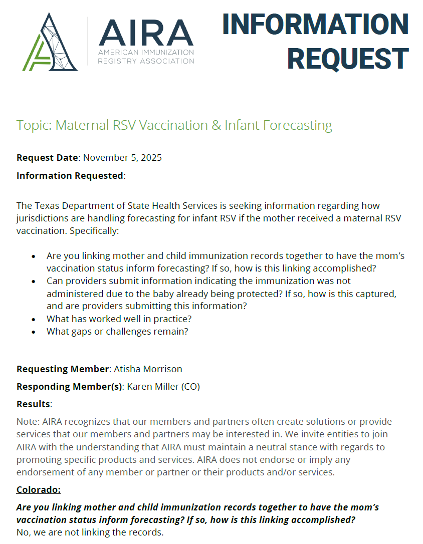 Maternal RSV Vaccination & Infant Forecasting