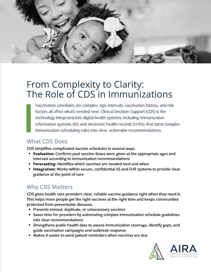 From Complexity to Clarity: The Role of CDS in Immunizations One-Sheet