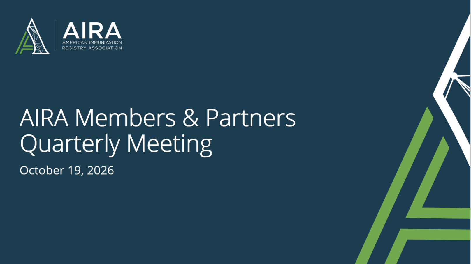 AIRA Members and Partners Meeting: October 2026